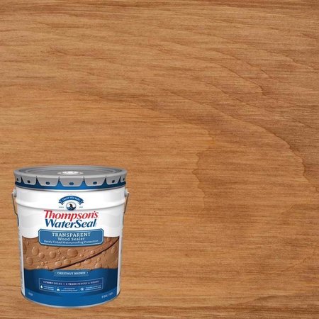 THOMPSONS WaterSeal Transparent Chestnut Brown Waterproofing Wood Stain and Sealer 5 gal TH.091301-20